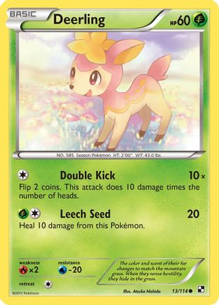 Deerling 013/114 - Black and White Reverse Holofoil - Common