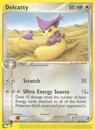 Delcatty 034 - Sandstorm Reverse Holofoil - Uncommon