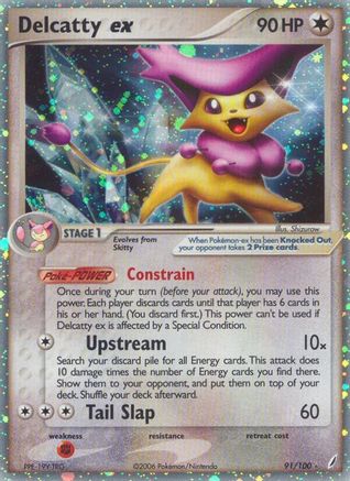 Delcatty ex 091/100 - Crystal Guardians Holofoil - Ultra Rare