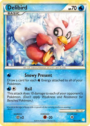 Delibird 39/123 - HeartGold & SoulSilver Reverse Holofoil