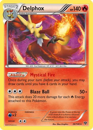 Delphox 026/146 - XY Base Set Holofoil - Holo Rare
