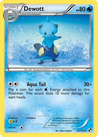 Dewott (30) 030 - Black and White Reverse Holofoil - Uncommon