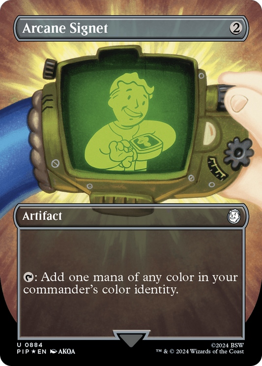 Arcane Signet (Borderless) (Surge Foil) (PIP-884) - Fallout (Borderless) Foil