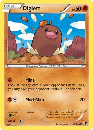 Diglett 058/146 - XY Base Set Reverse Holofoil - Common