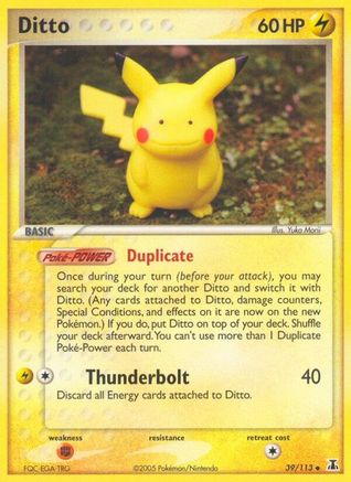 Ditto - 039/113 (Pikachu)  - Delta Species Reverse Holofoil