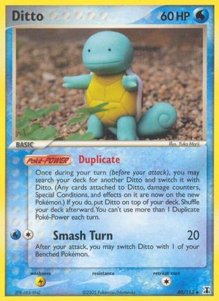 Ditto - 040/113 (Squirtle)  - Delta Species Reverse Holofoil