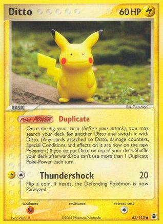Ditto - 63/113 (Pikachu)  - Delta Species Reverse Holofoil