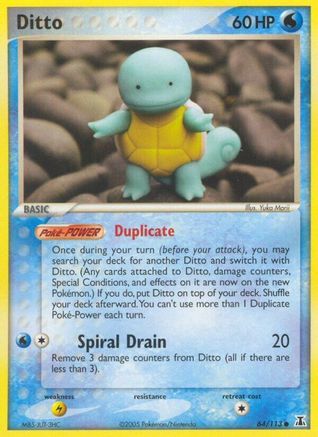 Ditto - 64/113 (Squirtle)  - Delta Species Reverse Holofoil