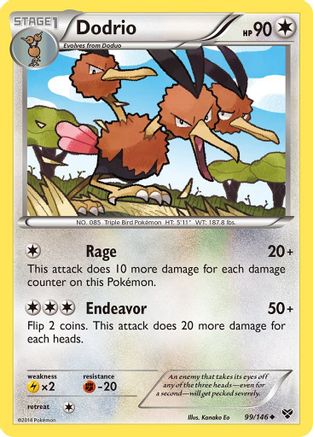 Dodrio 099 - XY Base Set Reverse Holofoil - Uncommon