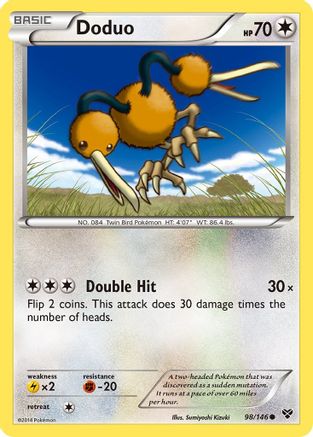 Doduo 098 - XY Base Set Reverse Holofoil - Common