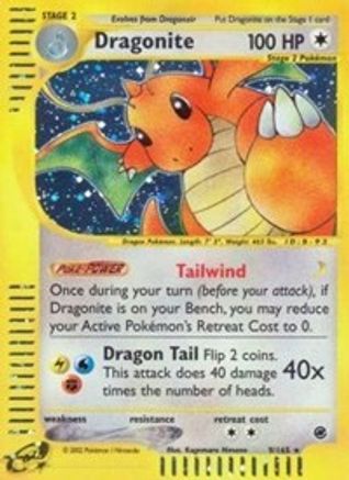 Dragonite (9) 009 - Expedition Reverse Holofoil - Holo Rare