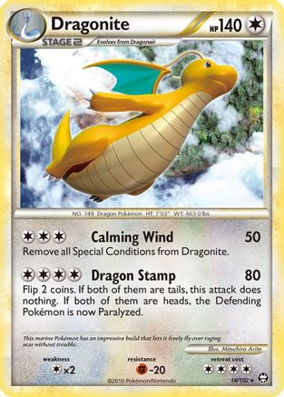 Dragonite 018 - Triumphant Reverse Holofoil - Rare