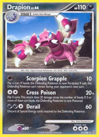 Drapion (15/100) - Stormfront Reverse Holofoil - Rare