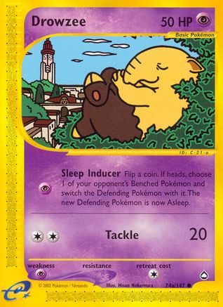 Drowzee (74a) 74a/147 - Aquapolis Reverse Holofoil - Common