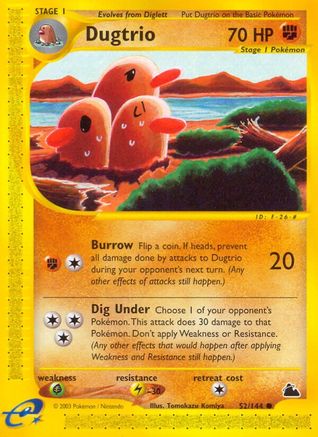 Dugtrio 052 - Skyridge Reverse Holofoil - Common