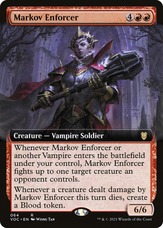 Markov Enforcer (Extended Art) (VOC-064) - Crimson Vow Commander: (Extended Art)