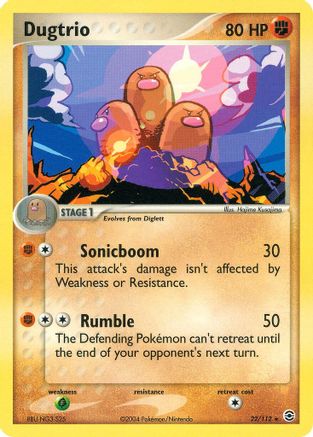 Dugtrio 22/112 - FireRed & LeafGreen Reverse Holofoil