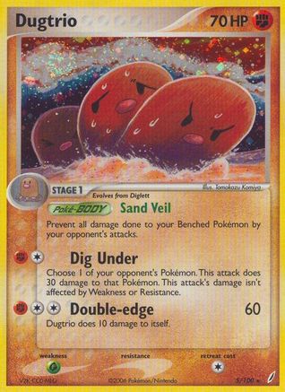 Dugtrio - 005/100 - Crystal Guardians Reverse Holofoil