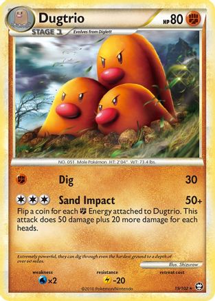 Dugtrio - 019/102 - Triumphant Reverse Holofoil