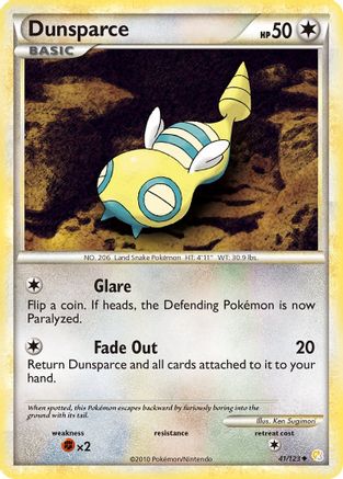 Dunsparce 41/123 - HeartGold & SoulSilver Reverse Holofoil