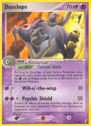 Dusclops 017/100 - Crystal Guardians Reverse Holofoil - Rare