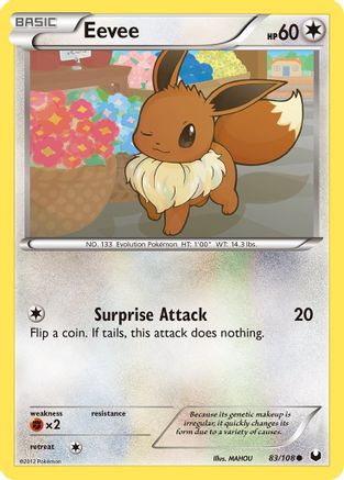 Eevee (83) 083/108 - Dark Explorers Reverse Holofoil - Common