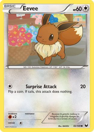 Eevee (83)  - Dark Explorers Reverse Holofoil