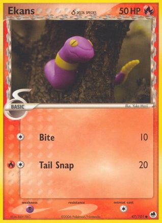 Ekans (Delta Species) 047/101 - Dragon Frontiers Reverse Holofoil - Common