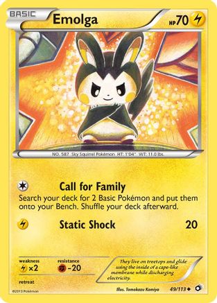 Emolga 049/113 - Legendary Treasures Reverse Holofoil - Uncommon