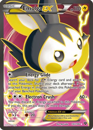 Emolga EX (143 Full Art) 143/146 - XY Base Set Holofoil - Ultra Rare