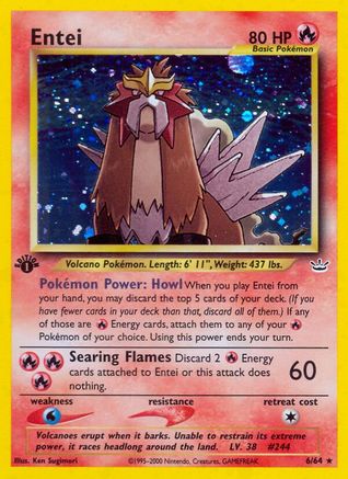 Entei 6/64 - Neo Revelation Unlimited Holofoil