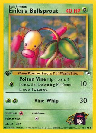 Erika's Bellsprout 075/132 - Gym Heroes 1st Edition - Common