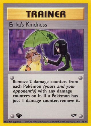 Erika's Kindness 103/132 - Gym Challenge 1st Edition - Rare