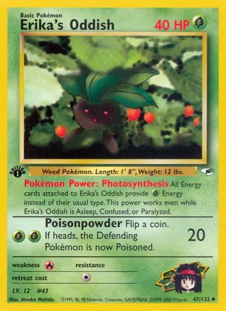 Erika's Oddish 047/132 - Gym Heroes 1st Edition - Uncommon
