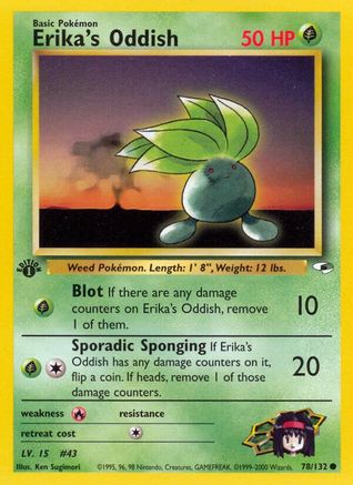 Erika's Oddish 078/132 - Gym Heroes 1st Edition - Common
