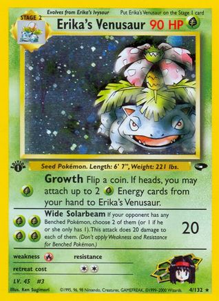 Erika's Venusaur 004/132 - Gym Challenge 1st Edition Holofoil - Holo Rare