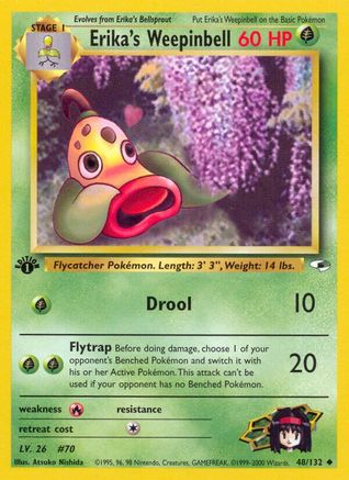 Erika's Weepinbell 048/132 - Gym Heroes 1st Edition - Uncommon