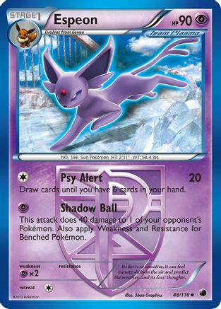 Espeon (Team Plasma) 048/116 - Plasma Freeze Reverse Holofoil - Uncommon