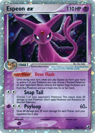 Espeon ex 102 - Unseen Forces Holofoil - Ultra Rare
