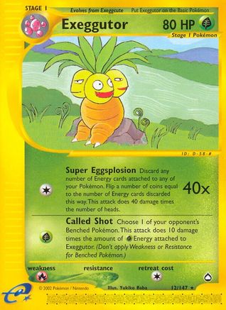 Exeggutor (12) 012 - Aquapolis Reverse Holofoil - Rare