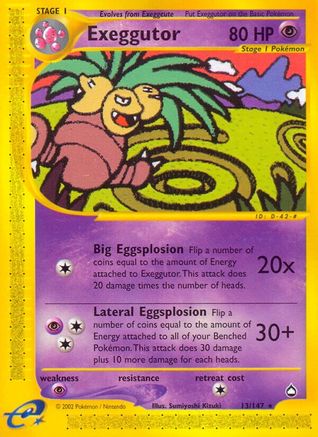 Exeggutor (13) 013 - Aquapolis Reverse Holofoil - Rare