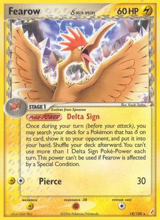 Fearow (Delta Species) - 018/100 - Crystal Guardians Reverse Holofoil