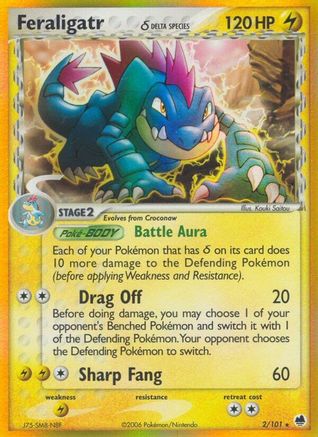 Feraligatr δ 2/101 - Dragon Frontiers Reverse Holofoil