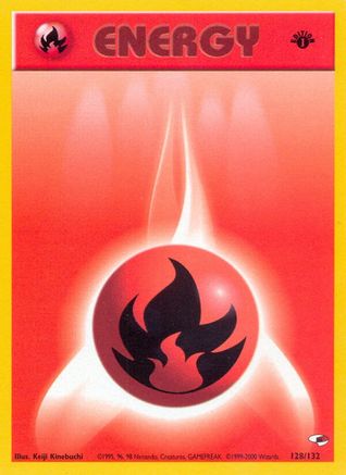 Fire Energy 128/132 - Gym Heroes 1st Edition - Common