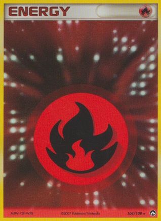 Fire Energy 104/108 - Power Keepers Holofoil