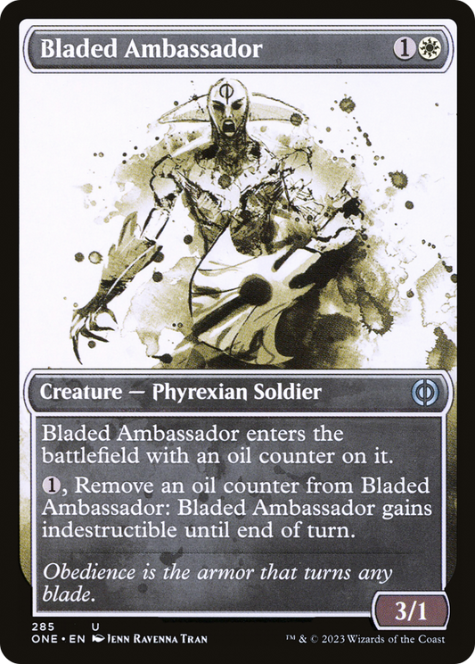 Bladed Ambassador (Showcase) (ONE-285) - Phyrexia: All Will Be One: (Showcase) Foil
