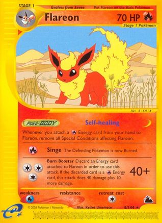 Flareon (8) 008 - Skyridge Reverse Holofoil - Rare