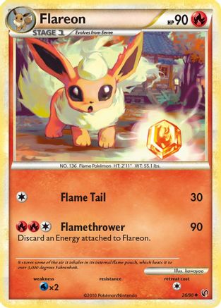 Flareon - 026/90 - Undaunted Reverse Holofoil