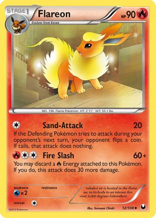 Flareon 012 - Dark Explorers Reverse Holofoil - Uncommon