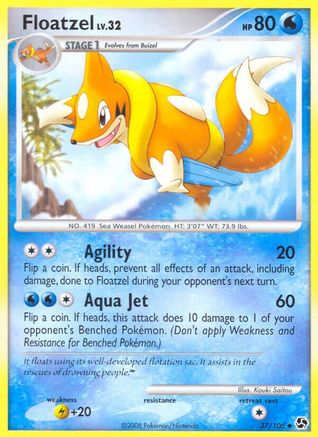 Floatzel - 037/106 - Great Encounters Reverse Holofoil
